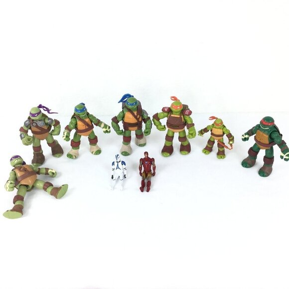 Lot of 9 Turtle Ninjas, Iron Man, Clone Trooper Action‎ Figure Toys Plastic - Picture 1 of 13